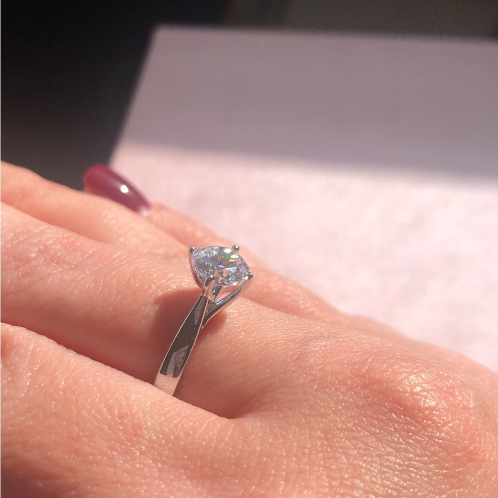 Solitaire Ring  - White Rhodium